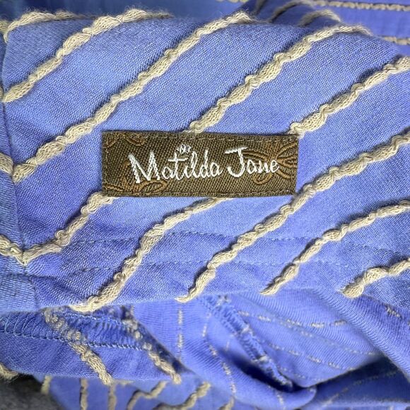 Matilda Jane Exploration Dress, Women's Sz XS, Periwinkle Blue & Gray Stripes - Picture 12 of 15